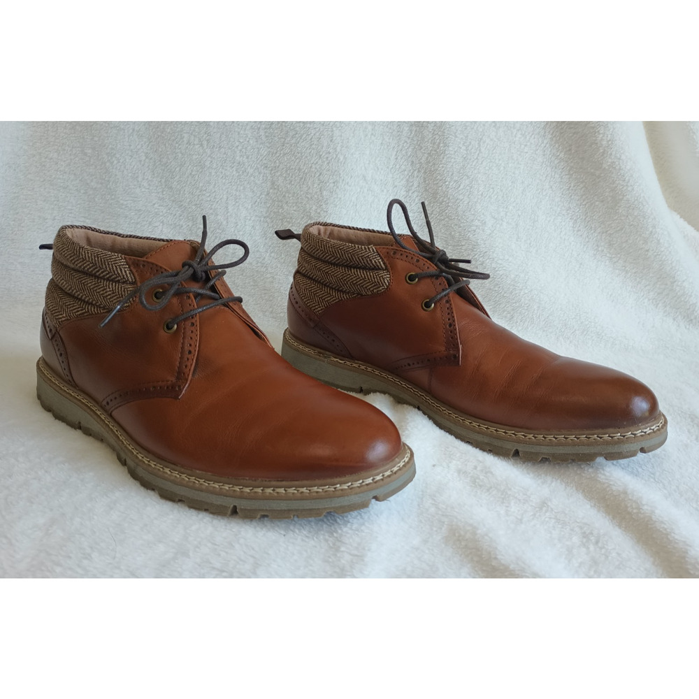 Stacy Adams Men's Chukka Boots Brown Leather Lace Up Casual Ankle Boots Sz. 10